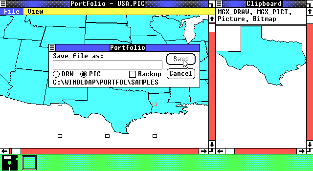 Micrografx Portfolio 1.0 - Clipboard